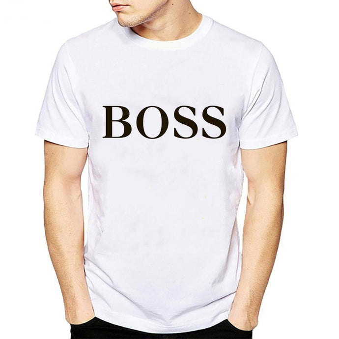 New Retro T shirt men Fashion 2019 Boss Letter Print short sleeve T-shirt streetwear Men hipster tops