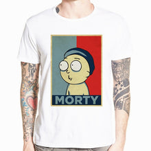 Load image into Gallery viewer, 2018 Men's Rick and Morty Funny Anime T-shirt Casual Short sleeve O-Neck homme Summer White T shirt Swag Tshirt HCP134