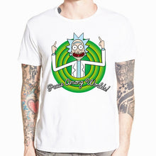 Load image into Gallery viewer, 2018 Men's Rick and Morty Funny Anime T-shirt Casual Short sleeve O-Neck homme Summer White T shirt Swag Tshirt HCP134