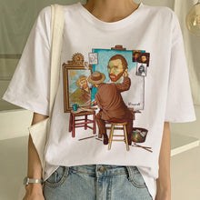 Load image into Gallery viewer, New Van Gogh T Shirt Art Painting T Shirt Women Funny Print Short Sleeve T-shirt Harajuku Ullzang Tshirt Fashion Top Tees Female