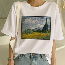 Load image into Gallery viewer, New Van Gogh T Shirt Art Painting T Shirt Women Funny Print Short Sleeve T-shirt Harajuku Ullzang Tshirt Fashion Top Tees Female