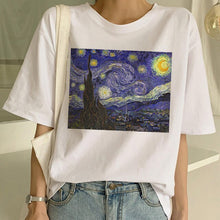 Load image into Gallery viewer, New Van Gogh T Shirt Art Painting T Shirt Women Funny Print Short Sleeve T-shirt Harajuku Ullzang Tshirt Fashion Top Tees Female